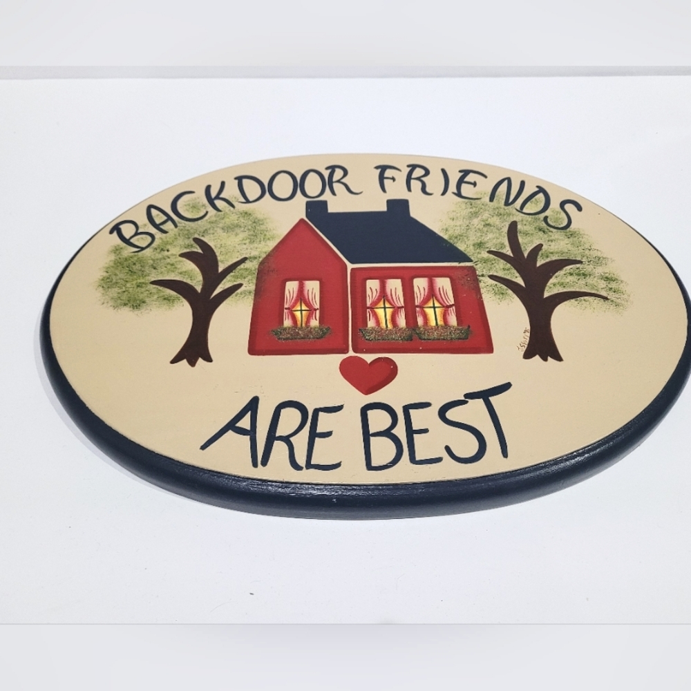 Backdoor Friends are Best Hand Painted Wall Decor/Hanging